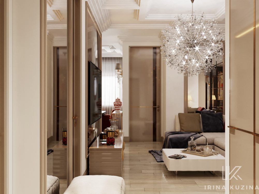 Прихожая-кухня-гостиная-столовая