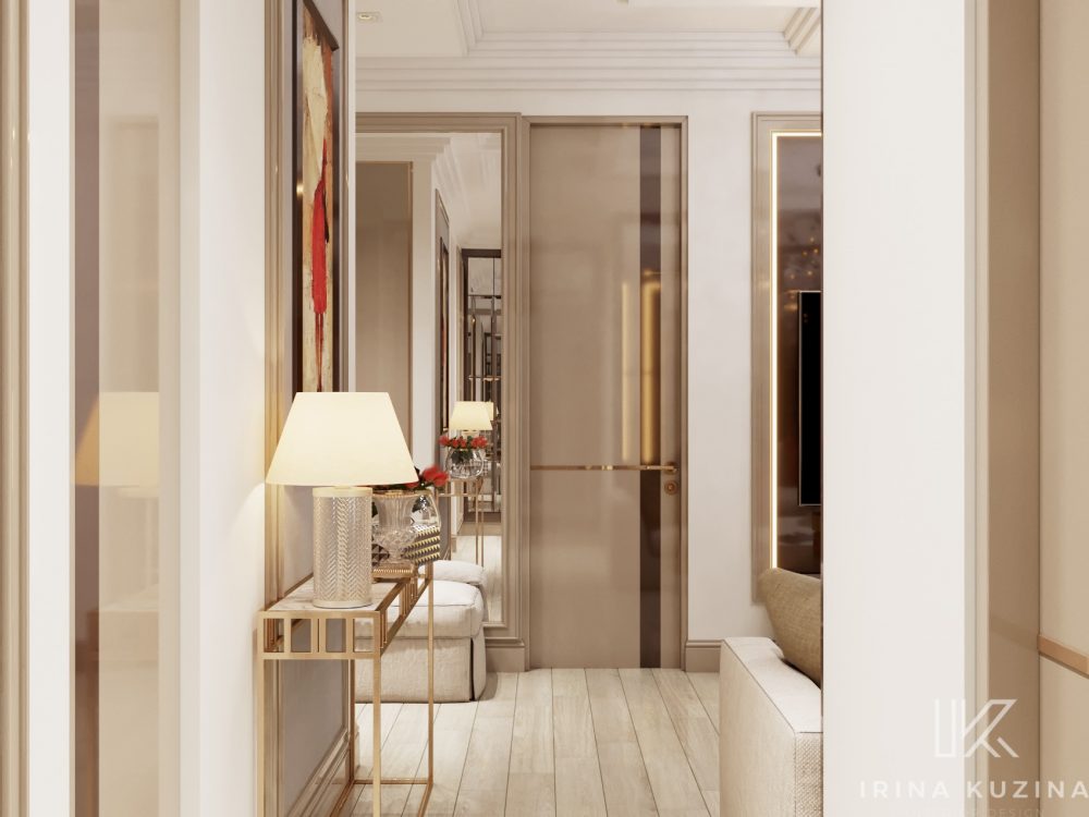 Прихожая-кухня-гостиная-столовая