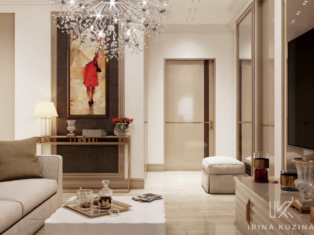 Прихожая-кухня-гостиная-столовая