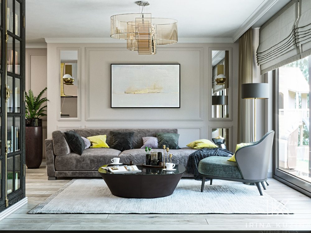 Прихожая-кухня-гостиная-столовая