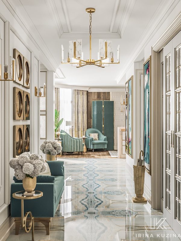 Прихожая-кухня-гостиная-столовая