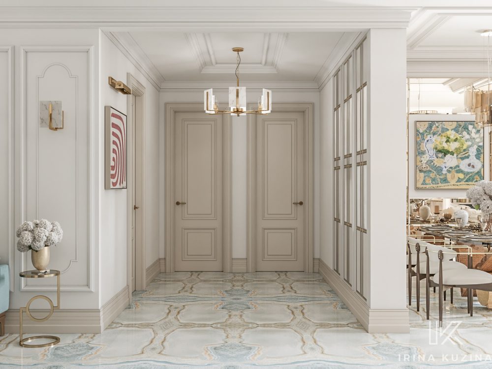 Прихожая-кухня-гостиная-столовая