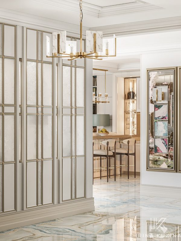 Прихожая-кухня-гостиная-столовая