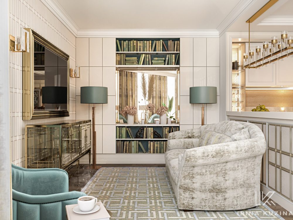 Прихожая-кухня-гостиная-столовая